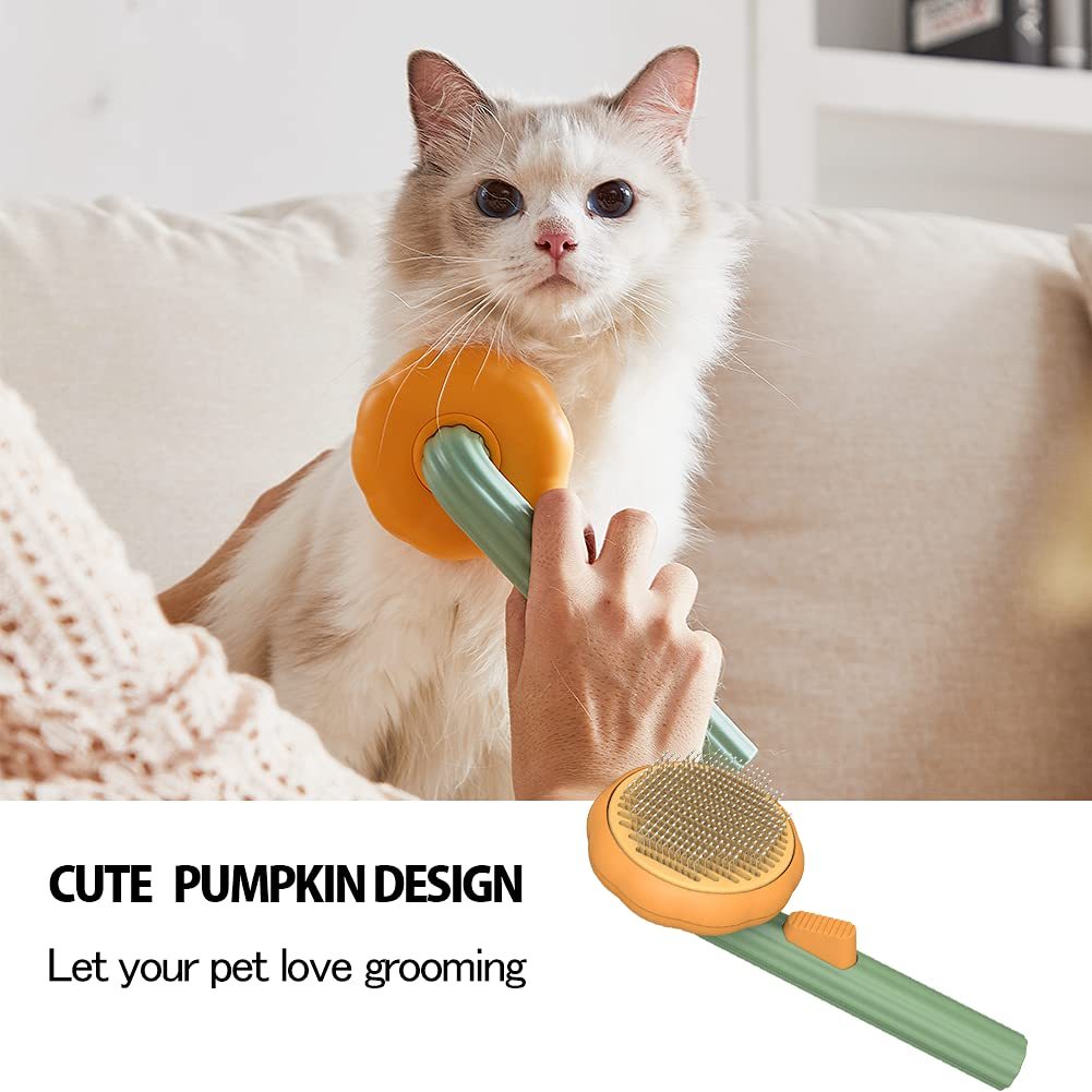 Pet Pumpkin Self-Cleaning Slicker Brush - Bark N Wish