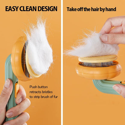 Pet Pumpkin Self-Cleaning Slicker Brush - Bark N Wish