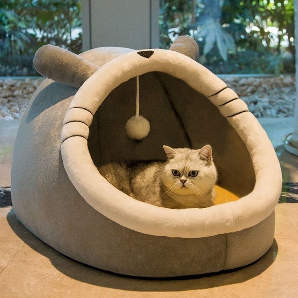 Cat House Villa Enclosed Cat Supplies Bed - Bark N Wish