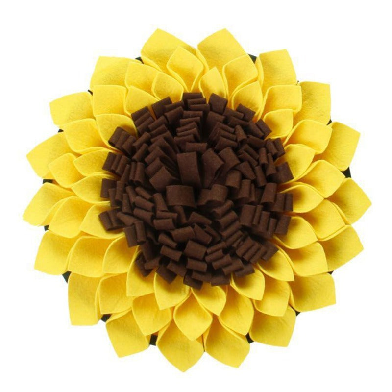 Non Slip Dog Sniffing Snuffle Mat Washable Sunflower Slow Feeding Food Pet Nosework Training Treat - Bark N Wish