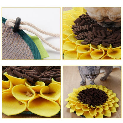 Non Slip Dog Sniffing Snuffle Mat Washable Sunflower Slow Feeding Food Pet Nosework Training Treat - Bark N Wish