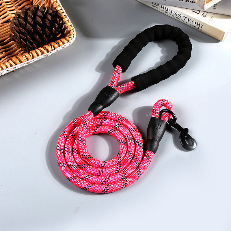 Reflective Nylon Round Rope Dog Leash - Bark N Wish